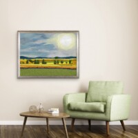 Brilliant Sun Over Wheat Fields from the Scenics Collection, Wall Display Brilliant Sun Over Wheat Fields from the Scenics Collection, Wall Display