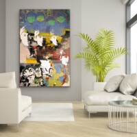 Green Beatles Mixed Media on Board from the Street Pop Series Wall Display Green Beatles Mixed Media on Board from the Street Pop Series Wall Display