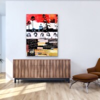 Hotel California Mixed Media on Board from the Street Pop Series Wall Display Hotel California Mixed Media on Board from the Street Pop Series Wall Display
