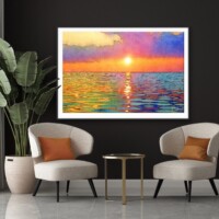 Reflections Of Sunset Over The Ocean from the Scenics Collection, Wall Display Reflections Of Sunset Over The Ocean from the Scenics Collection, Wall Display