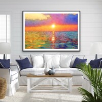 Reflections Of Sunset Over The Ocean from the Scenics Collection, Wall Display Reflections Of Sunset Over The Ocean from the Scenics Collection, Wall Display