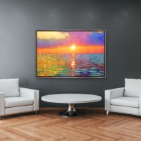 Reflections Of Sunset Over The Ocean from the Scenics Collection, Wall Display Reflections Of Sunset Over The Ocean from the Scenics Collection, Wall Display