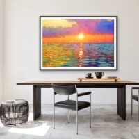 Reflections Of Sunset Over The Ocean from the Scenics Collection, Wall Display Reflections Of Sunset Over The Ocean from the Scenics Collection, Wall Display