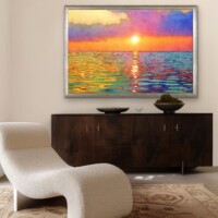 Reflections Of Sunset Over The Ocean from the Scenics Collection, Wall Display Reflections Of Sunset Over The Ocean from the Scenics Collection, Wall Display
