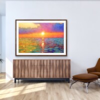 Reflections Of Sunset Over The Ocean from the Scenics Collection, Wall Display Reflections Of Sunset Over The Ocean from the Scenics Collection, Wall Display