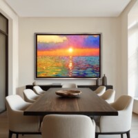 Reflections Of Sunset Over The Ocean from the Scenics Collection, Wall Display Reflections Of Sunset Over The Ocean from the Scenics Collection, Wall Display