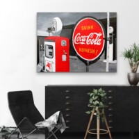 Route 66 Food & Gas Mixed Media on Board Wall Display Route 66 Food & Gas Mixed Media on Board Wall Display
