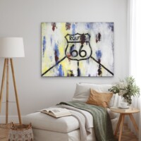 Route 66 Sign Mixed Media on Board Wall Display Route 66 Sign Mixed Media on Board Wall Display