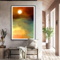 Sunset Over Golden Fields from the Scenics Collection, Wall Display Sunset Over Golden Fields from the Scenics Collection, Wall Display