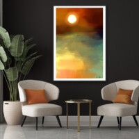 Sunset Over Golden Fields from the Scenics Collection, Wall Display Sunset Over Golden Fields from the Scenics Collection, Wall Display