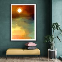Sunset Over Golden Fields from the Scenics Collection, Wall Display Sunset Over Golden Fields from the Scenics Collection, Wall Display