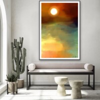 Sunset Over Golden Fields from the Scenics Collection, Wall Display Sunset Over Golden Fields from the Scenics Collection, Wall Display