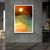 Sunset Over Golden Fields from the Scenics Collection, Wall Display Sunset Over Golden Fields from the Scenics Collection, Wall Display