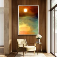 Sunset Over Golden Fields from the Scenics Collection, Wall Display Sunset Over Golden Fields from the Scenics Collection, Wall Display