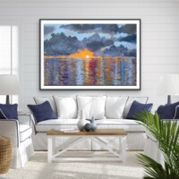 Sunset Reflecting On The Ocean from the Scenics Collection, Wall Display Sunset Reflecting On The Ocean from the Scenics Collection, Wall Display