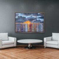 Sunset Reflecting On The Ocean from the Scenics Collection, Wall Display Sunset Reflecting On The Ocean from the Scenics Collection, Wall Display