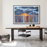 Sunset Reflecting On The Ocean from the Scenics Collection, Wall Display Sunset Reflecting On The Ocean from the Scenics Collection, Wall Display