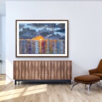 Sunset Reflecting On The Ocean from the Scenics Collection, Wall Display Sunset Reflecting On The Ocean from the Scenics Collection, Wall Display