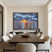 Sunset Reflecting On The Ocean from the Scenics Collection, Wall Display Sunset Reflecting On The Ocean from the Scenics Collection, Wall Display